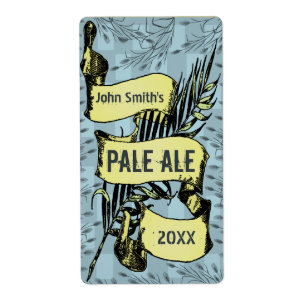 Etiqueta Rótulo de cerveza de cosecha propia vintage Azul