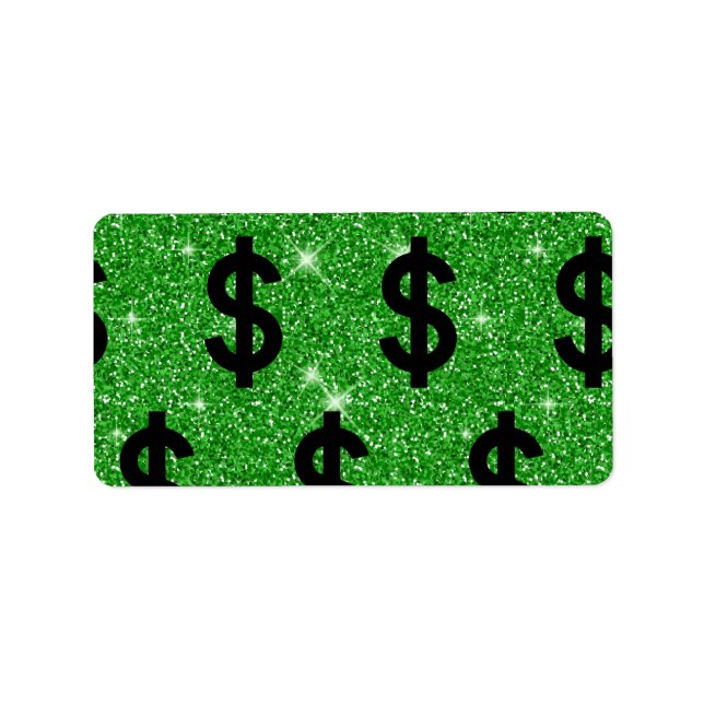 Etiqueta Rótulo negro dinero empresario Wall Street (Frente)