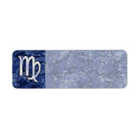 Rótulo Virgo Zodiac en camo digital azul marino