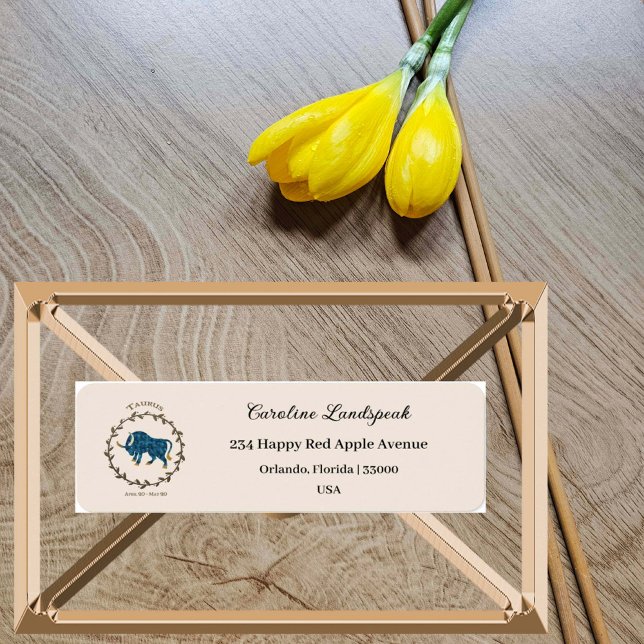 Etiqueta Rótulo Zodiac Taurus Gold, dirección floral Grabad (Subido por el creador)