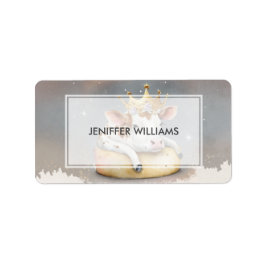 Etiqueta Royal Cow Dreaming on Cheese Throne               