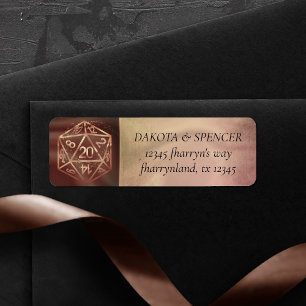 Etiqueta RPG Dice   Copper Fantasy Tabletop Gamer Address
