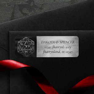 Etiqueta RPG Dice   Fantasy Tabletop Gamer Return Address