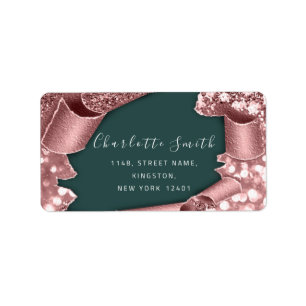 Etiqueta RSVP 3D Purpurina del bastidor Rosa Royal Woodland