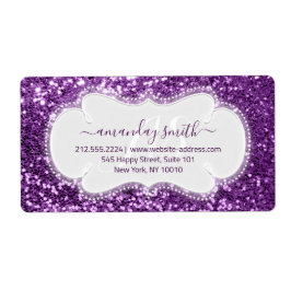 Etiqueta RSVP Bridal Sweet MonogramViolet Royal Purpurina