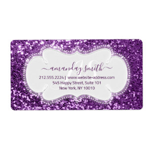 Etiqueta RSVP Bridal Sweet MonogramViolet Royal Purpurina