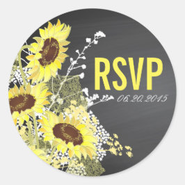 Etiqueta RSVP de Boda Rústica de Giro de Chalkboar