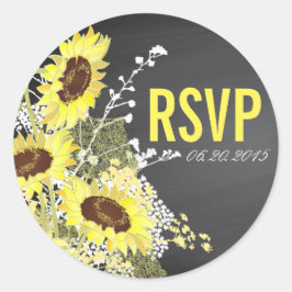 Etiqueta RSVP de Boda Rústica de Giro de Chalkboar