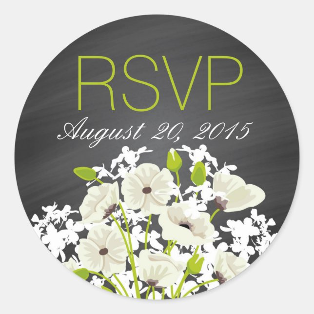 Etiqueta RSVP de los palillos blancos y de los car (Anverso)