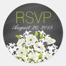 Etiqueta RSVP de los palillos blancos y de los car