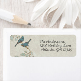 Etiqueta RSVP de matrimonio Verde azulado de vinta