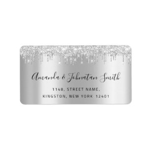 Etiqueta RSVP Nueva dirección Boda Gris Plateado Gris Gris 