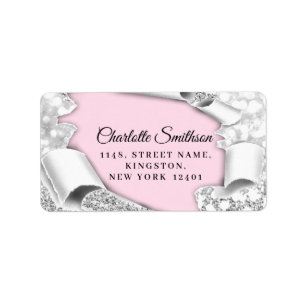 Etiqueta RSVP Purpurina Sweet 16th 15th Pink Silver