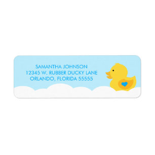 Etiqueta Rubber Ducky Bubble Bath Boy Baby Shower