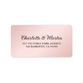 Etiqueta Rubor Pink Black Elegant Wedding