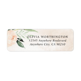Etiqueta Rubor Pink Floral Elegante Champagne Garden Weddin