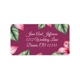 Etiqueta Rubor Rojo Rosa Floral