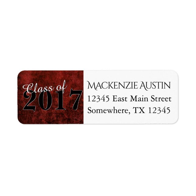 Etiqueta Ruby Grad | Tema del Fiesta Red Garnet Crimson Sca (Frente)