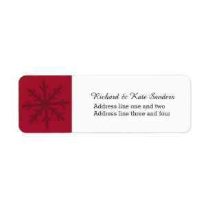 Etiqueta Ruby Red Snowflake Personalizado Textos
