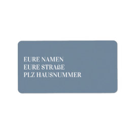 Etiqueta Rücksende-Aufkleber Hochzeit Dusty Blue 01