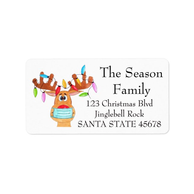 Etiqueta Rudolph the Face Masked Reindeer Label (Frente)