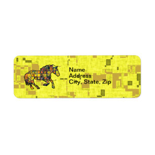 Etiqueta RUNNING HORSE SQUARED Address Label