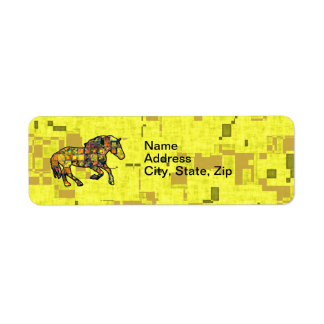 Etiqueta RUNNING HORSE SQUARED Address Label