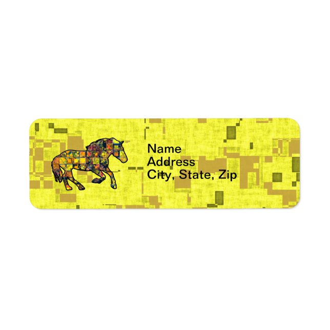 Etiqueta RUNNING HORSE SQUARED Address Label (Frente)