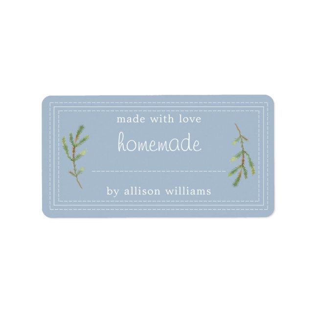 Etiqueta Rushade Home Baked Goods Jam Canning Blue (Frente)
