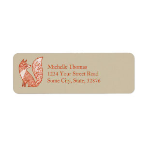 Etiqueta Rust Red and Ivory Foxes