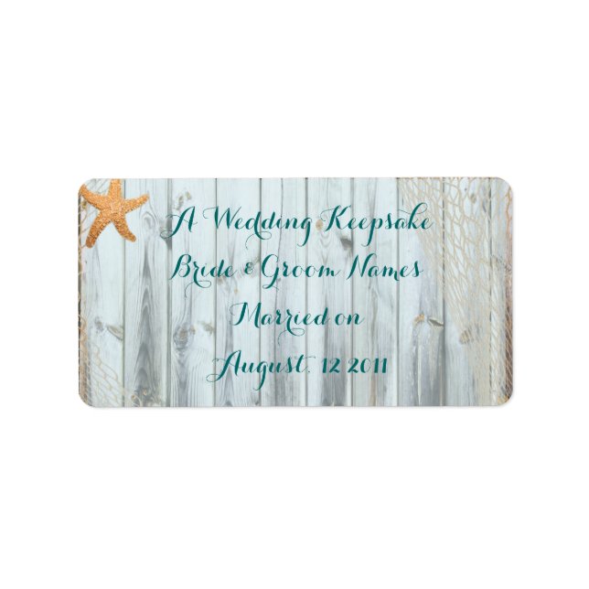 Etiqueta Rustic Beach Starfish Wedding Favor Lip Balm Tube (Frente)