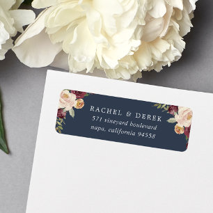Etiqueta Rustic Bloom Watercolor Floral Return Address