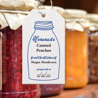 Etiqueta Rustic Blue Canning Jar Kraft Hang