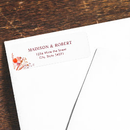 Etiqueta Rustic Boho Chic Wildflower Wedding Return Address