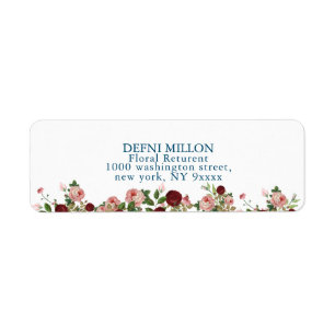 Etiqueta Rustic botanical wreath floral  address