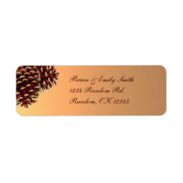 Etiqueta Rustic brown beige pine cone custom labels