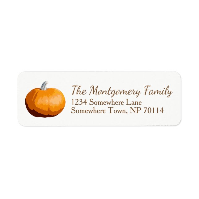 Etiqueta Rustic Country Orange Fall Harvest Pumpkin (Frente)