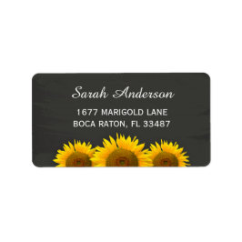 Etiqueta Rustic Country Sunflowers Classy Chalkboard