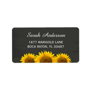 Etiqueta Rustic Country Sunflowers Classy Chalkboard