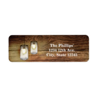 Rustic Country Wood & Lighted Mason Jars Wedding