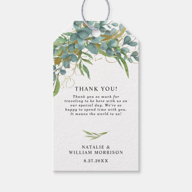 Etiqueta Rustic Eucalyptus & Laurel (Anverso)