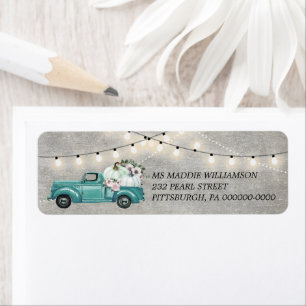 Etiqueta Rustic Fall String ilumina la dirección de devoluc