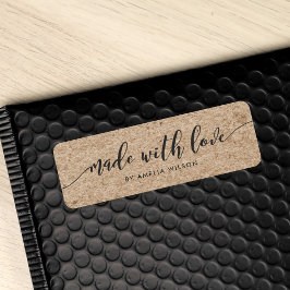 Etiqueta Rustic Faux Kraft Relax Script Hecho Con Amor