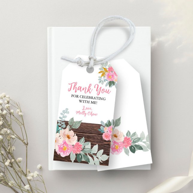Etiqueta Rustic Floral Gift (Subido por el creador)