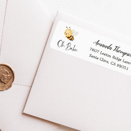 Etiqueta Rustic Floral Oh Babee Honey Bee Baby Shower