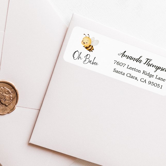 Etiqueta Rustic Floral Oh Babee Honey Bee Baby Shower (Subido por el creador)