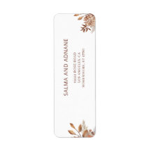 Rustic Floral Wedding Return Address Label 