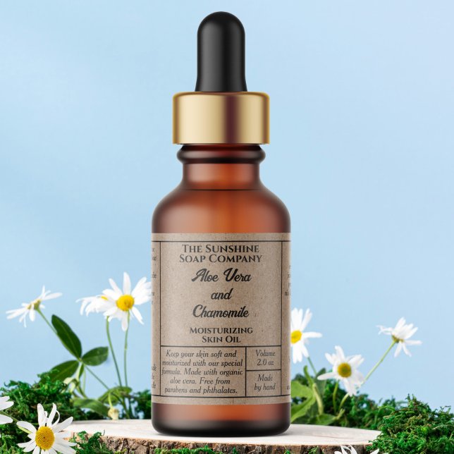 Etiqueta Rustic kraft paper simple dropper bottle label (Subido por el creador)