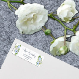 Etiqueta Rustic Light Blue and White Floral Quinceañera 