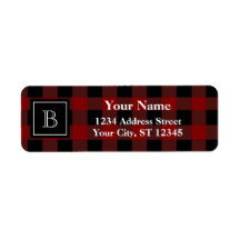 Rustic Lumberjack Buffalo Plaid Monogrammed